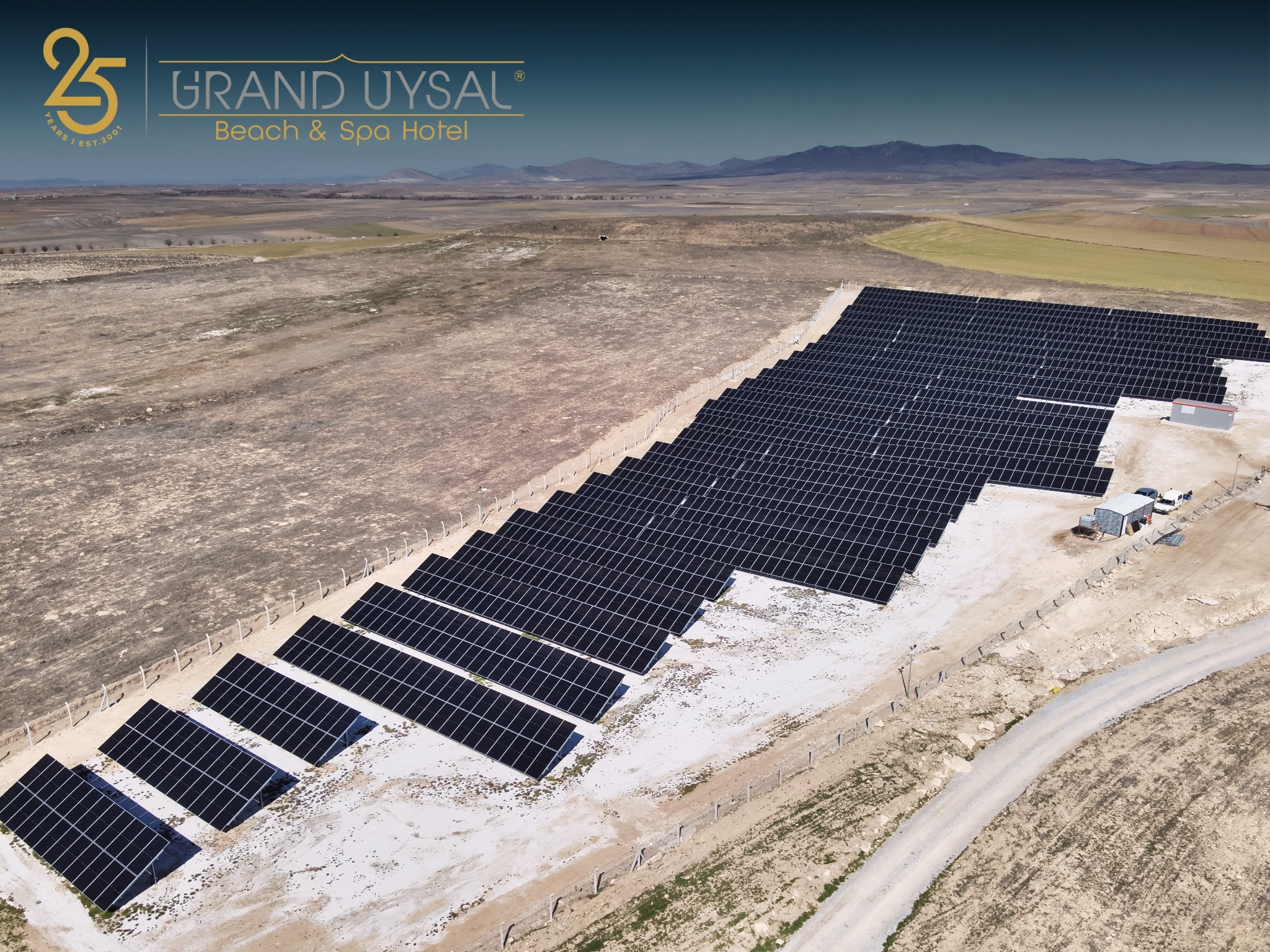Drone view of the İhsaniye solar power plant