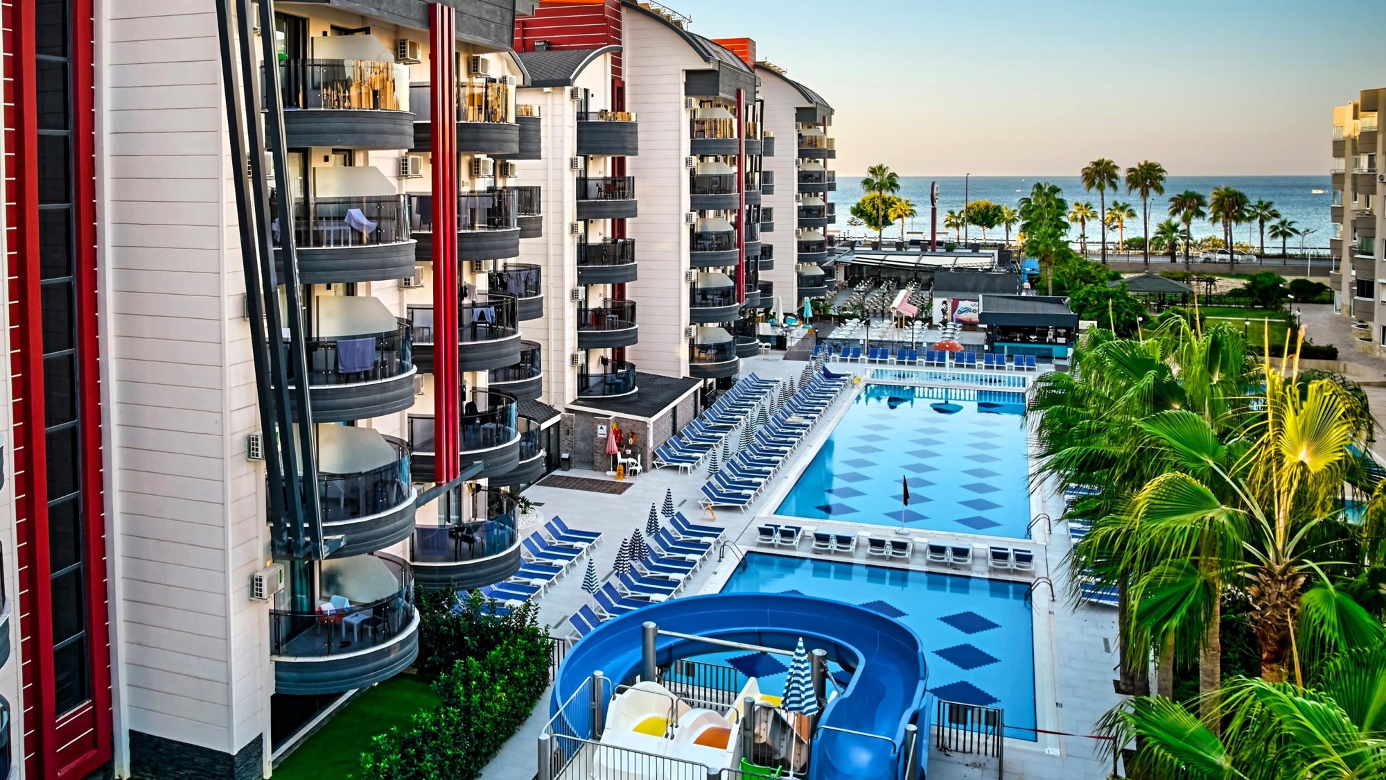 Grand Uysal Beach & Spa Hotel, pool and Mediterranean view